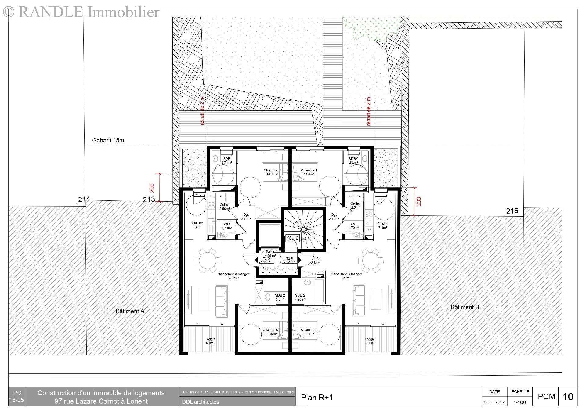 Vente appartement - LORIENT 79 m², 3 pièces